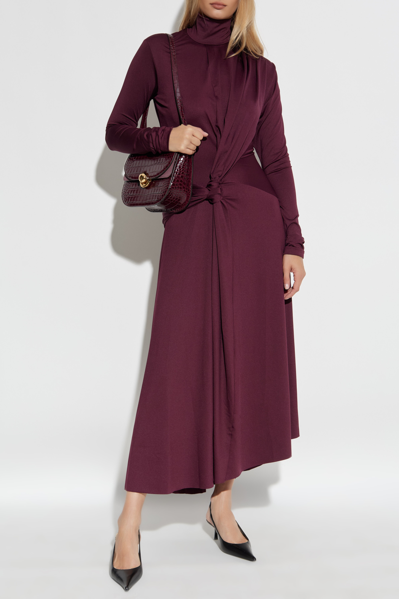 Bordo Sukienka ze stójką Victoria Beckham - Vitkac Polska
